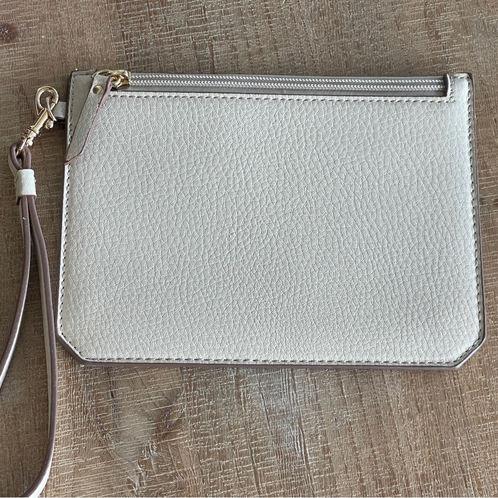Anne Klein Cream Wristlet Clutch